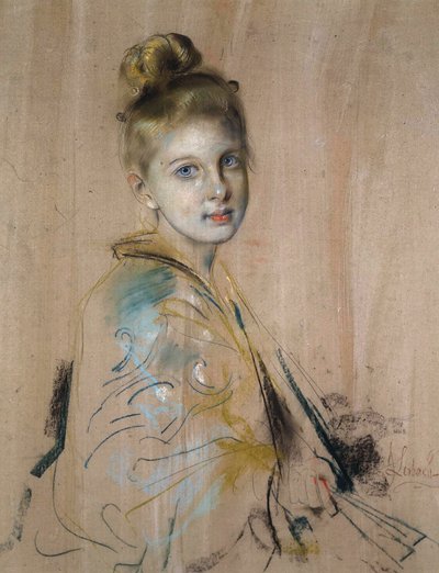 Niña con un abanico de Franz von Lenbach