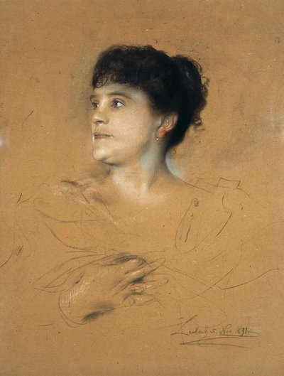 Retrato de la cantante Marcella Sembrich, 1858-1935 de Franz von Lenbach