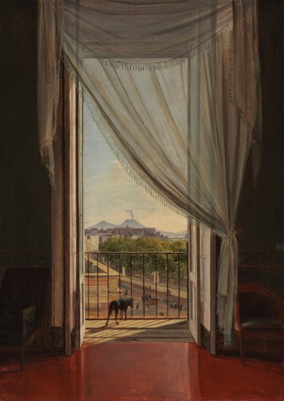 Vista de Nápoles a través de una ventana, 1824 de Franz Ludwig Catel