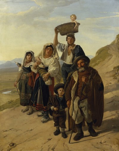 Campesinos italianos en Albano de Franz Ludwig Catel