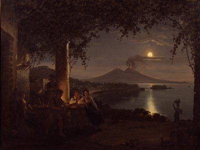 Vista nocturna de la Bahía de Nápoles de Franz Ludwig Catel