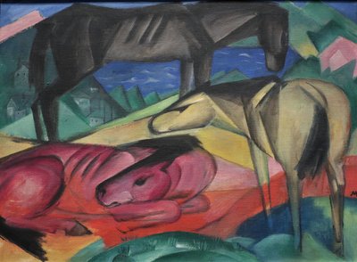 1913 Franz Marc Tres caballos II de Franz Marc