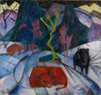 Un bisonte en invierno El bisonte rojo, 1913 de Franz Marc