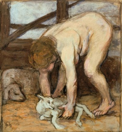 Desnudo con cabrito de Franz Marc