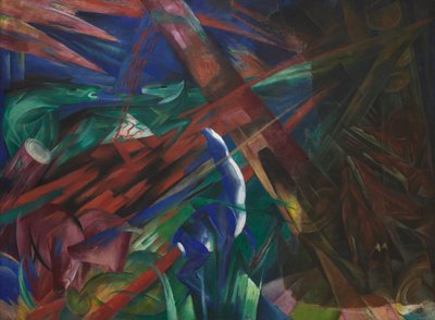 Destinos de los animales Los árboles mostraron sus anillos, los animales sus venas, 1913 de Franz Marc