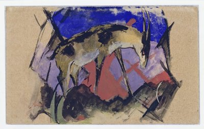 Antilope (auch: Steinbock) (Postkarte an Else Lasker-Schüler) de Franz Marc