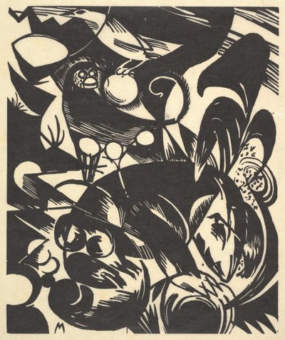 Creación I del portafolio New Eu..., 1914 impreso póstumamente en 1921 y publicado en 1922 de Franz Marc