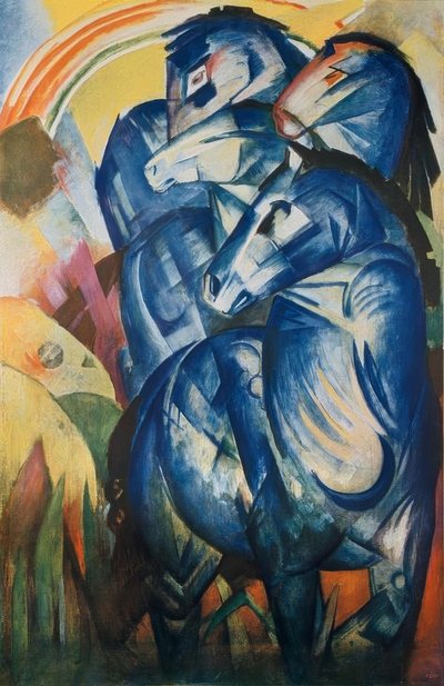 La torre de los caballos azules de Franz Marc