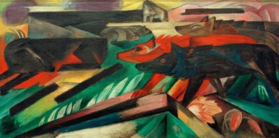Los lobos (Guerra de los Balcanes) de Franz Marc