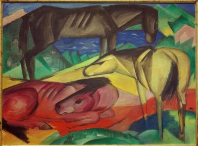 Tres caballos II de Franz Marc