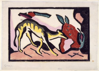 Fabeltier (Beilage zur Luxusausgabe des Almanachs Der Blaue Reiter) de Franz Marc