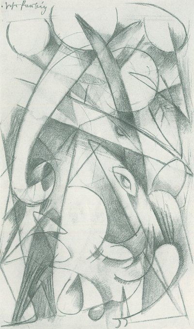 Franz Marc - Cuaderno de bocetos del campo - Hoja 09 de Franz Marc
