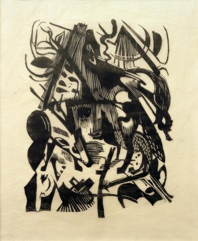Nacimiento de los lobos de Franz Marc