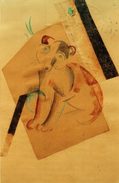 Perro en espera de Franz Marc