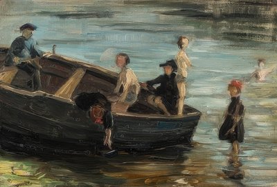 Niños en el bote de Franz Marc