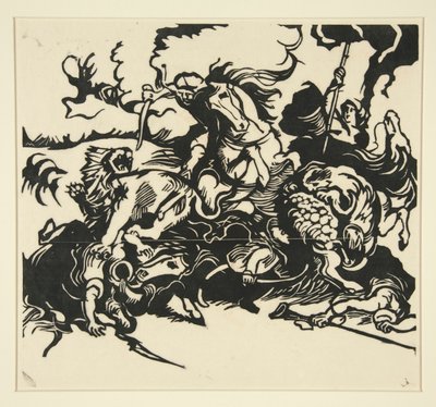 caza de leones de Franz Marc