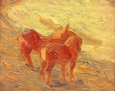 Caballos en el mar de Franz Marc