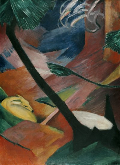 Ciervo en el bosque II de Franz Marc