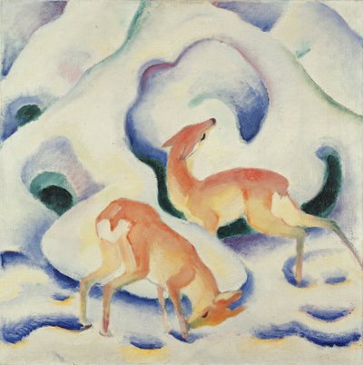 Ciervo en la nieve II de Franz Marc
