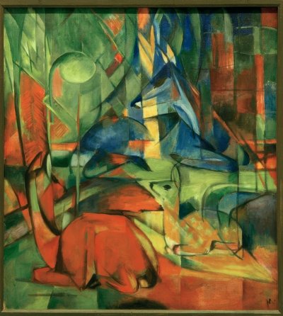 Ciervos en el bosque II de Franz Marc
