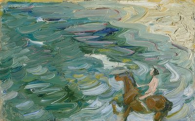 Jinete en la playa de Franz Marc