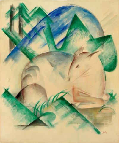 Ciervo rojo (Ciervo durmiendo) de Franz Marc