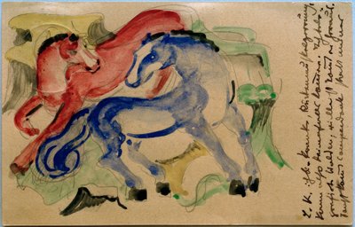 Caballo rojo y azul de Franz Marc