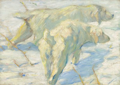 Perros Siberianos en la Nieve de Franz Marc