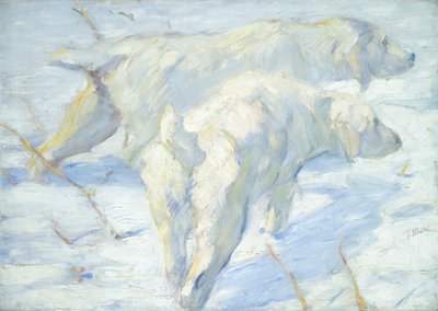 Perros Siberianos en la Nieve de Franz Marc