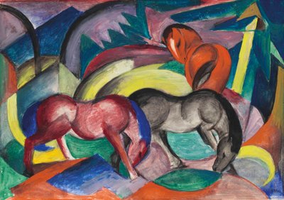Tres caballos, 1912 de Franz Marc