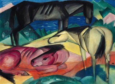 Tres caballos II, 1913 de Franz Marc