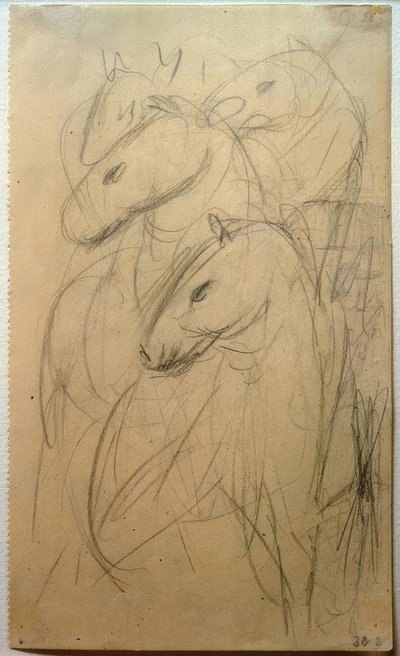 La torre de los caballos azules de Franz Marc