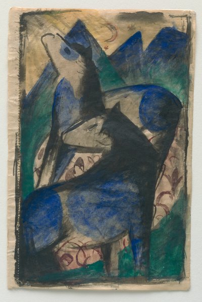 Dos caballos azules. de Franz Marc