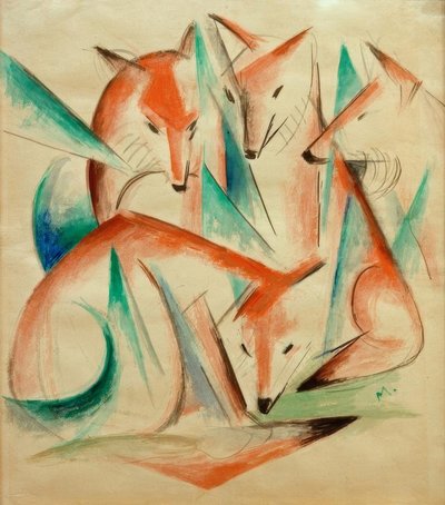 Cuatro zorros de Franz Marc