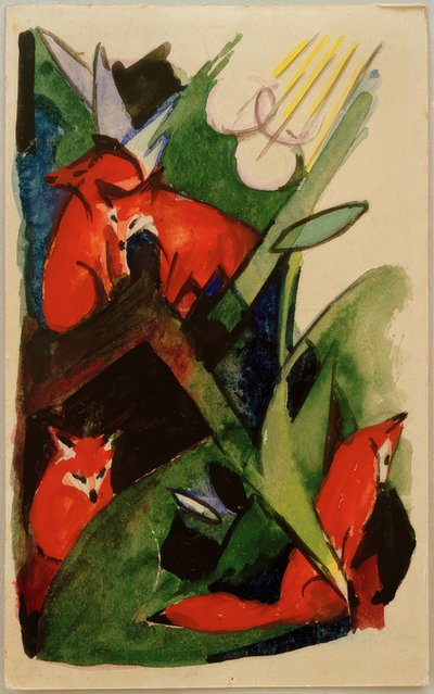 Cuatro zorros de Franz Marc