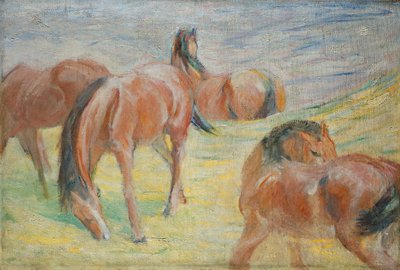Caballos pastando I de Franz Marc