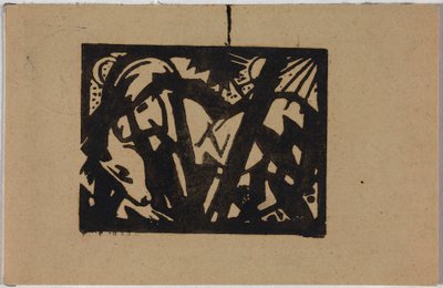 Caballo salvaje, postal de Sindelsdorf a Wassily Kandinsky en Munich de Franz Marc