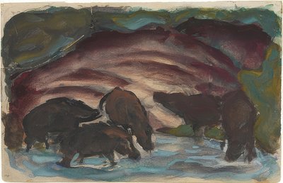 Jabalíes en el agua de Franz Marc