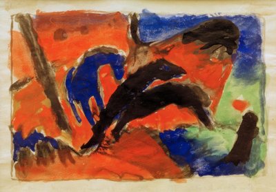 Dos caballos (Caballos saltando) de Franz Marc