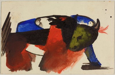 Dos animales, postal de Sindelsdorf a Wassily Kandinsky en Munich de Franz Marc