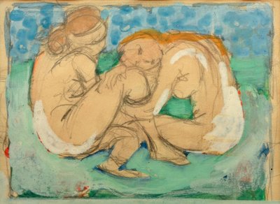 Dos desnudos femeninos en azul de Franz Marc