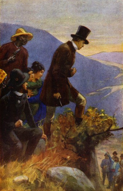 Ilustración de La cabaña del tío Tom de Harriet Beecher Stowe (litografía en color) de Franz Müller Munster