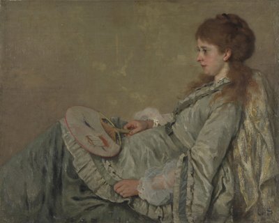 Retrato de la esposa del artista, 1872-1873 de Franz Otto Scholderer