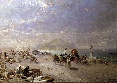 Carretera Costera en el Golfo de Palermo, Italia de Franz Richard Unterberger