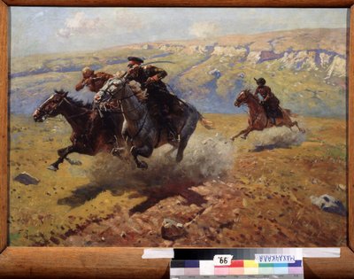 Duelo (Duel). Pintura de Franz Roubaud (1856-1928), óleo sobre lienzo de Franz Roubaud
