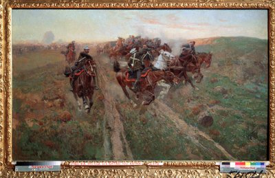 Escena de la batalla de Kuryuk Dara en julio de 1854 (Escena de la batalla de Kuryuk Dara en julio de 1854). Pintura de Franz Roubaud (1856-1928). Óleo sobre tela de Franz Roubaud