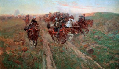 Escena de la Batalla de Kuryuk-Dara en julio de 1854 de Franz Roubaud