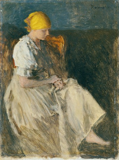 niña sentada de Franz Rumpler