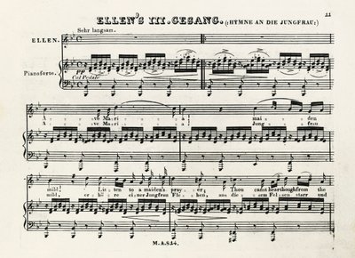 Notas iniciales de Ave María de Franz Schubert (1797-1828) de Franz Schubert