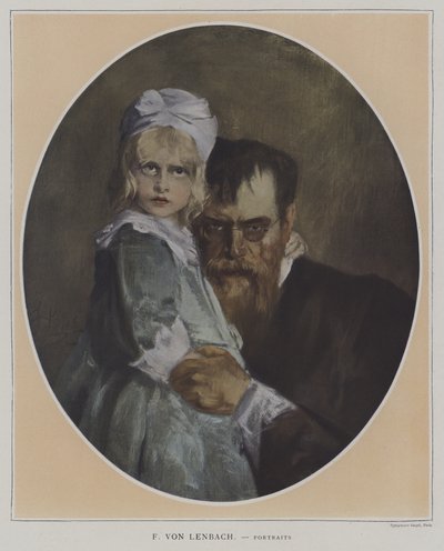 Autorretrato con hija de Franz Seraph von (after) Lenbach